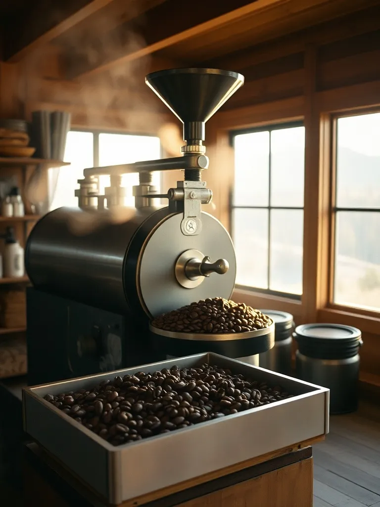 Biji kopi baru disangrai di bak pendingin