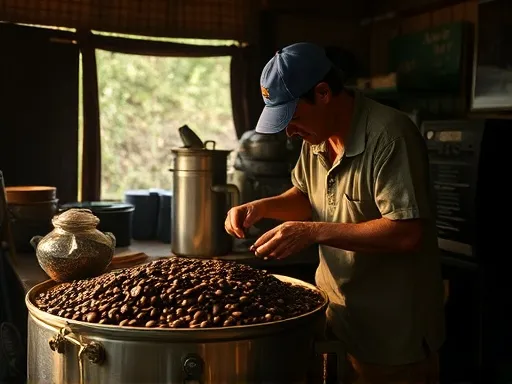 Penyangraian biji kopi Turgo