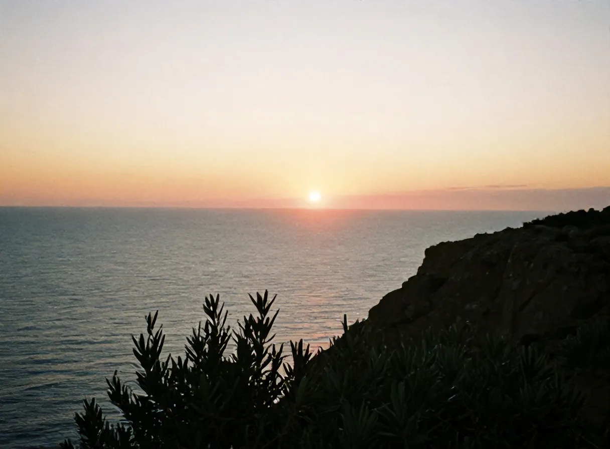 Atlantic sunset from the cliff edge