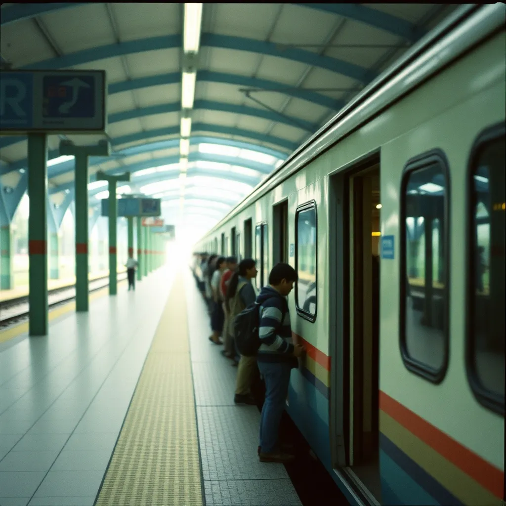 Peron Stasiun Pondok Cina dengan penumpang KRL