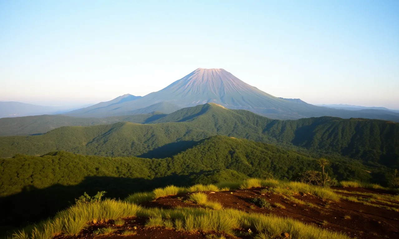 Merapi saat fajar dari Kaliurang