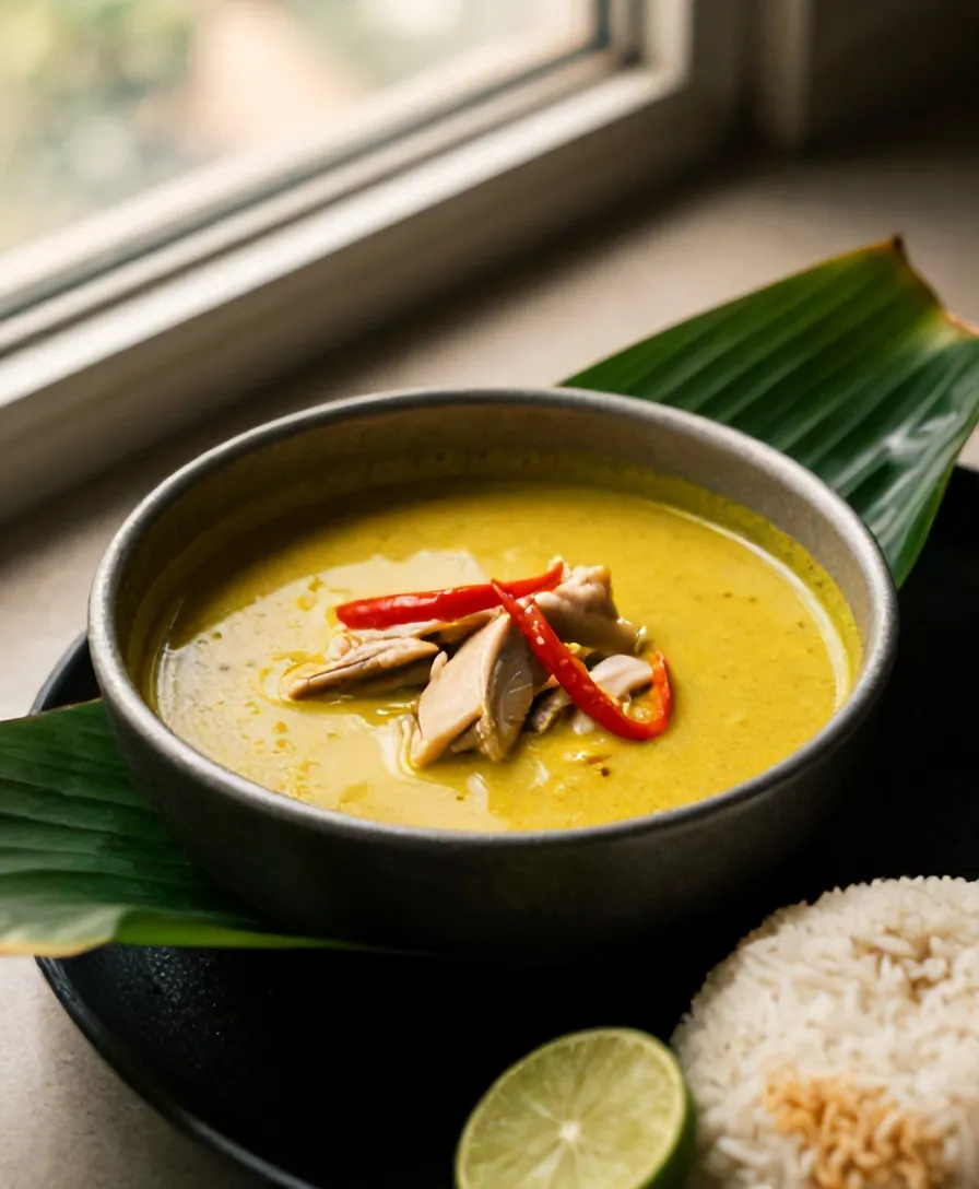 Garang asem dibuka dari bungkus daun pisang, kuah belimbing wuluh dan cabai