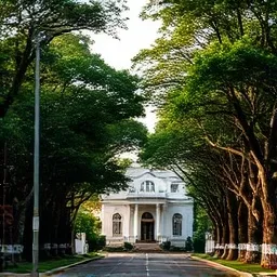 Jalan Raya Darmo yang teduh oleh pohon angsana