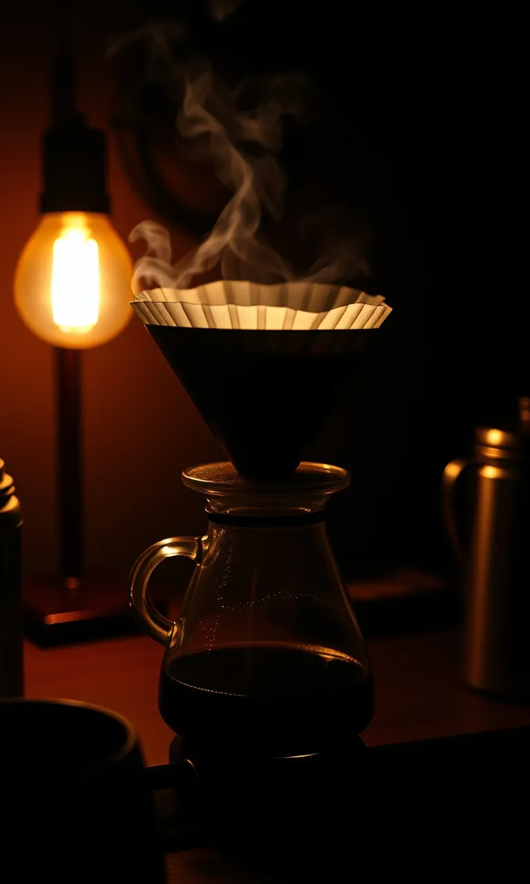 Seduhan V60 dengan uap tipis