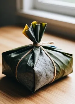 Bungkusan daun pisang diikat tali rafia