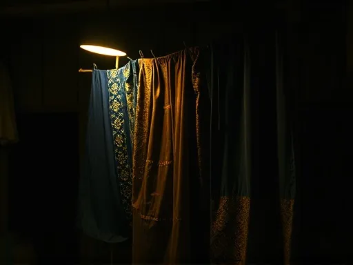 Kain batik dijemur di tali jemuran