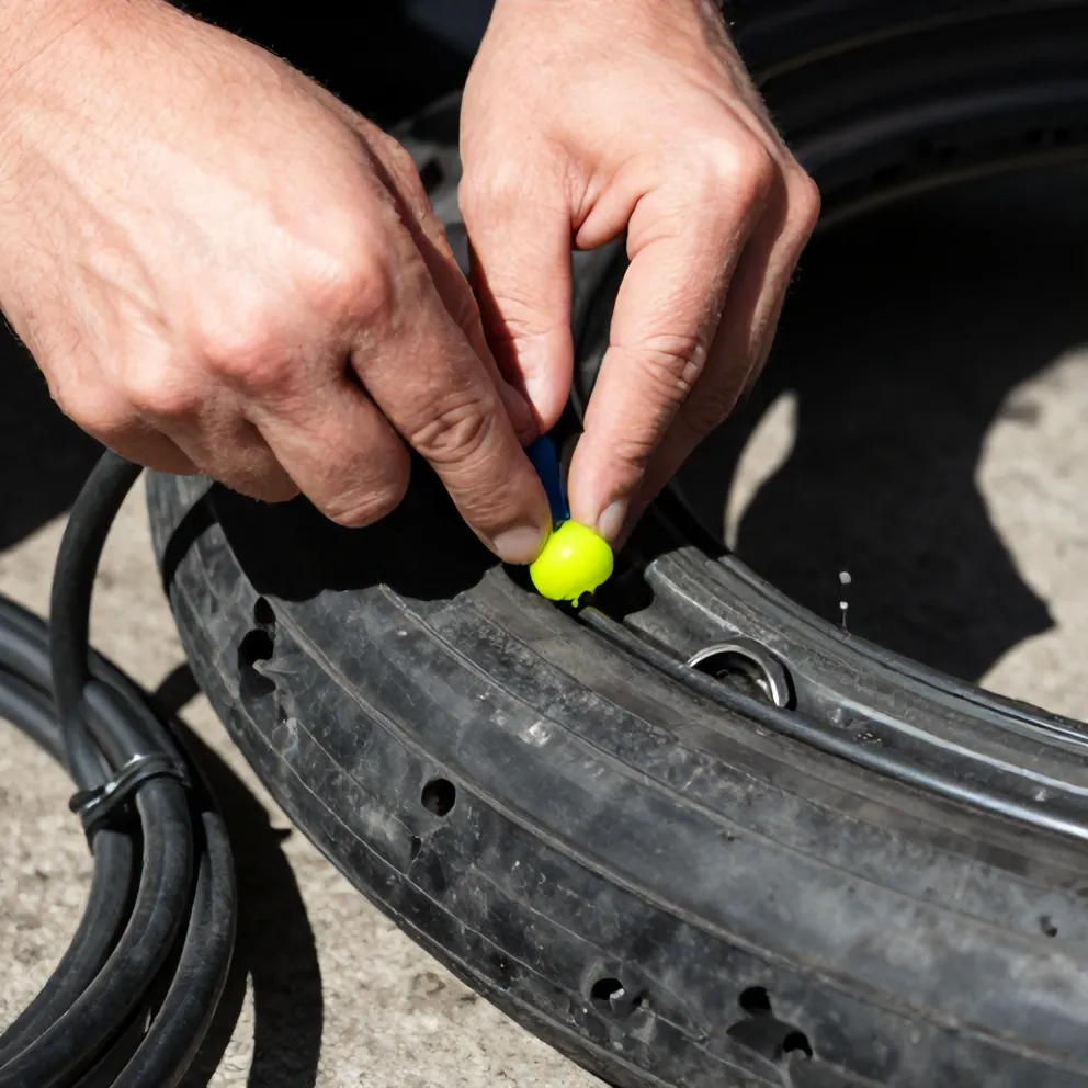 Tambal ban tubeless dengan alat plug