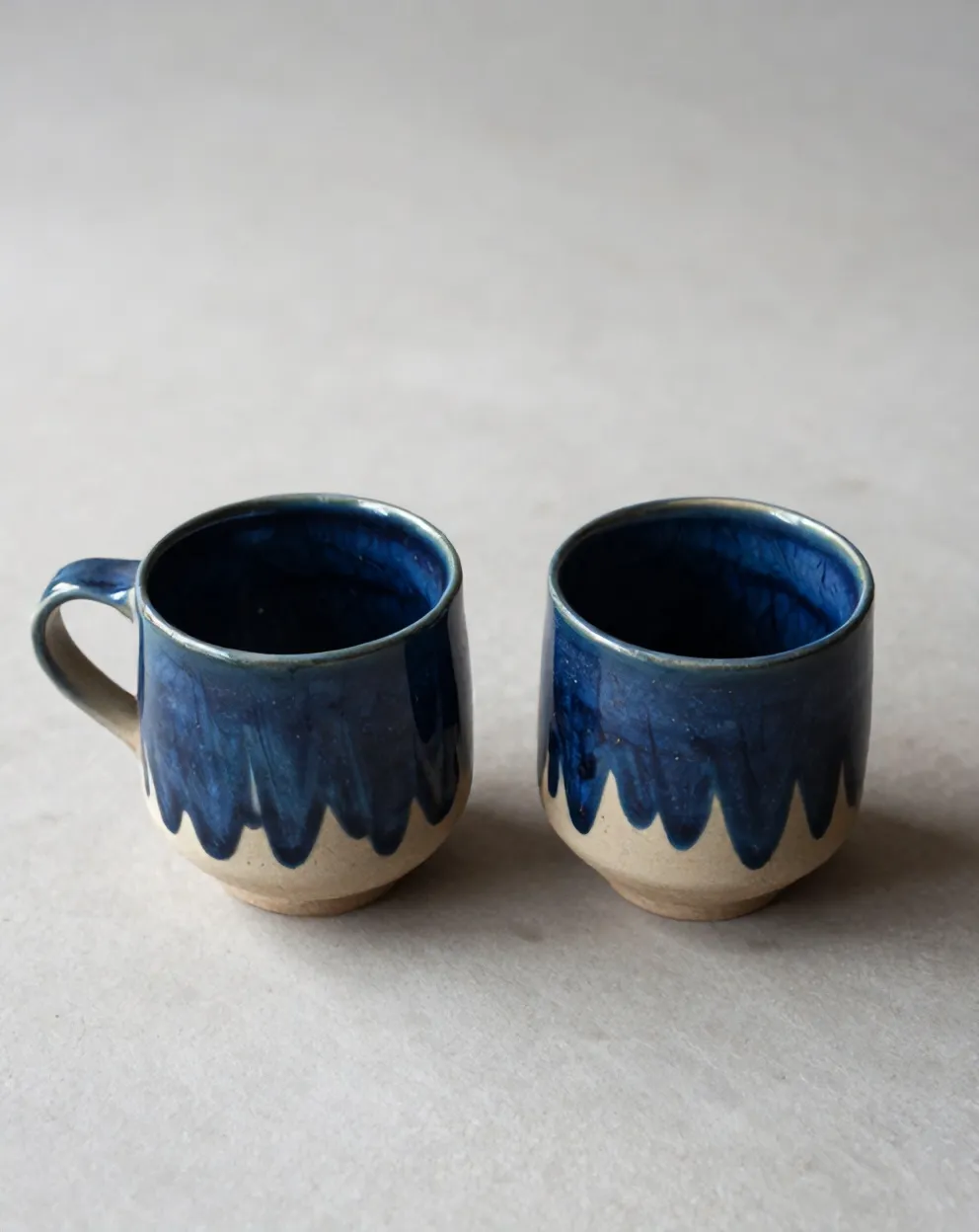 Two handleless Kiln cups from above