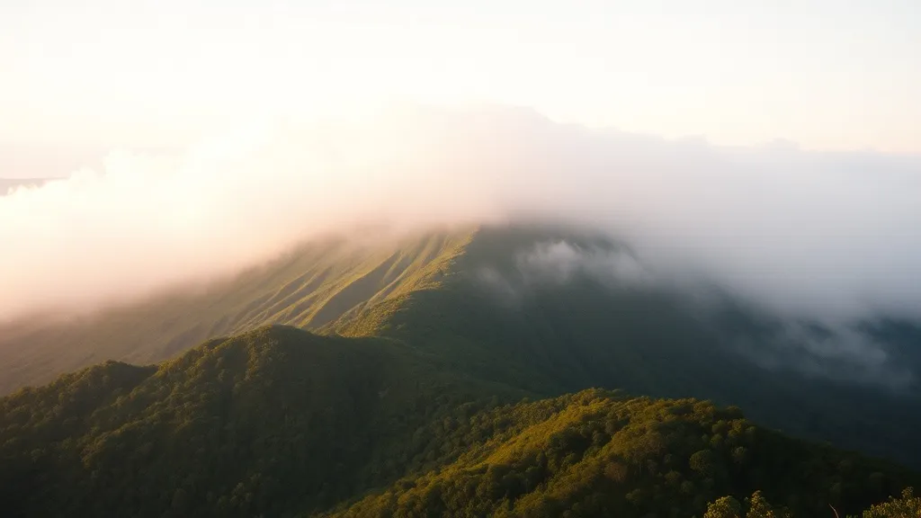 Lereng Merapi sore hari tertutup kabut tebal