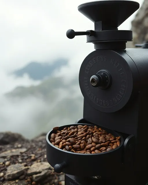Biji kopi baru disangrai di nampan pendingin