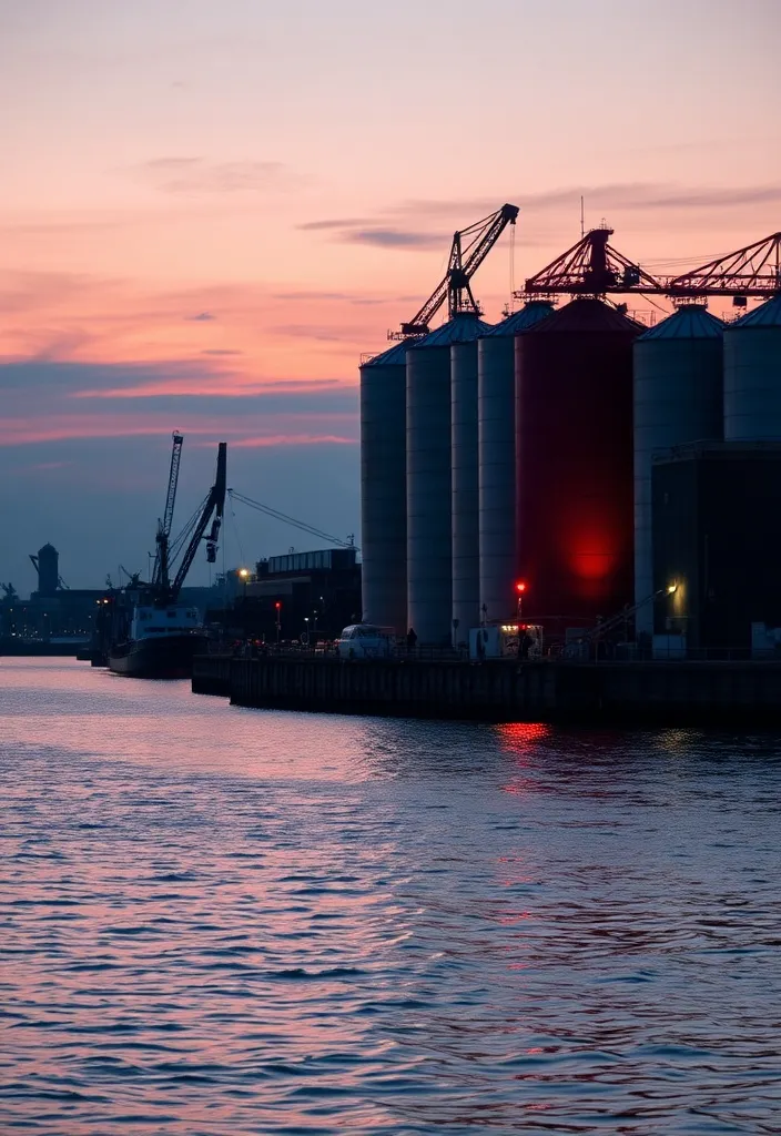 Industrial silo building on the Rotterdam waterfront