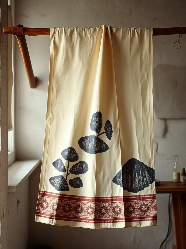 Kain batik tulis Sekar Jagad terlipat di rak kayu