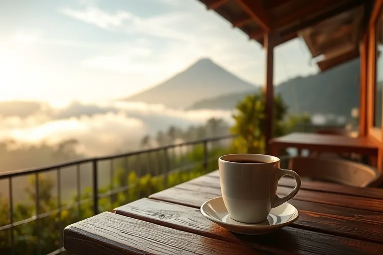 Teras Kopi Lereng menghadap Merapi