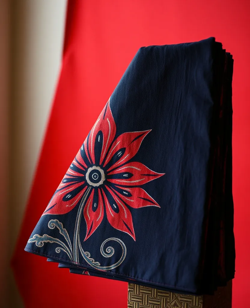 Kain batik tulis motif Buketan terlipat