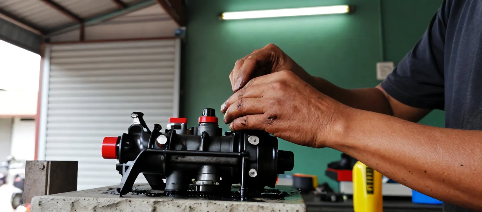 Mekanik menyetel karburator skuter saat tune up