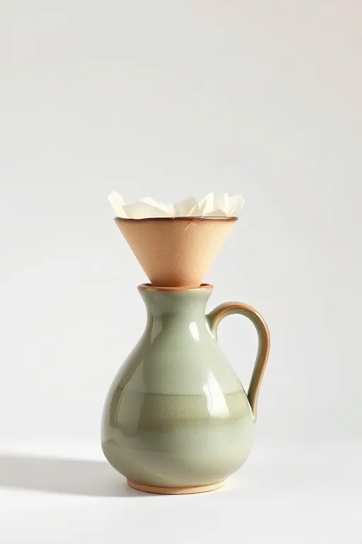 The dripper seated on the carafe, ready to brew