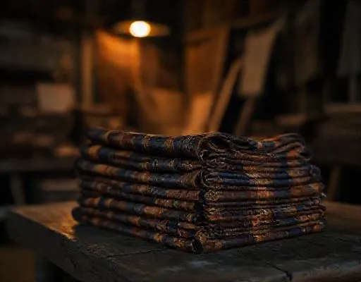 Tumpukan kain batik soga