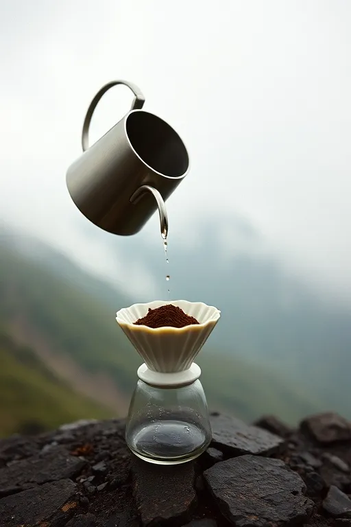 Seduhan V60 di dripper keramik