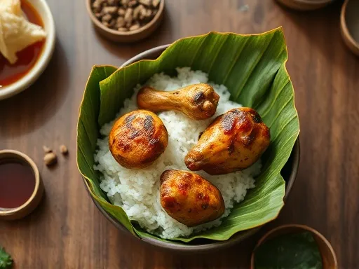 Nasi box berbungkus daun pisang