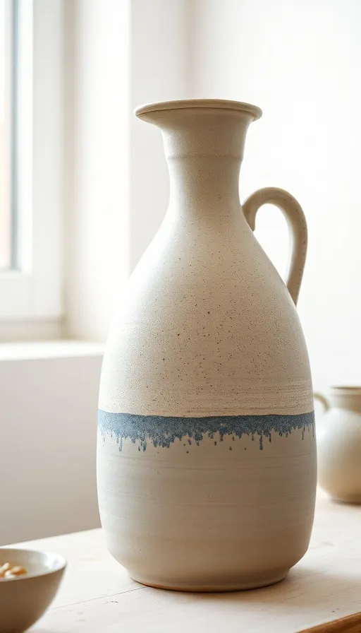 Oatmeal glaze running down a carafe