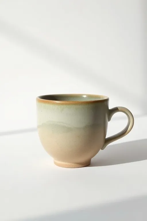 The second Kiln cup, glaze pooled darker at the rim