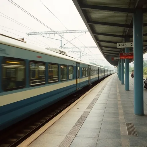 KRL melintas di stasiun Depok