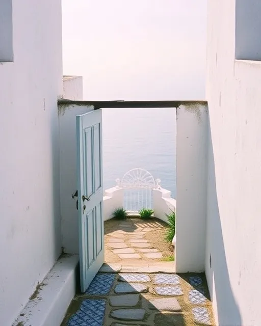 The garden path from the gate toward the sea
