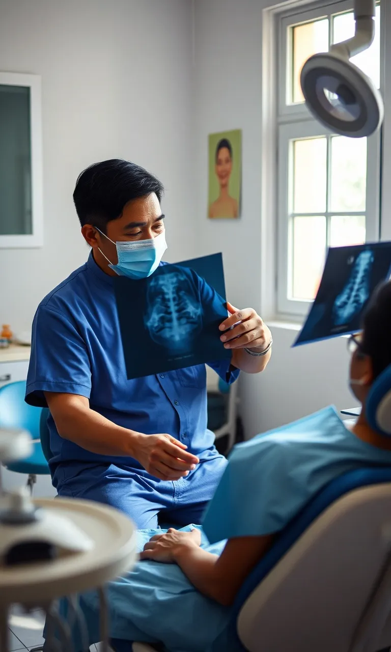 Dokter menjelaskan hasil rontgen kepada pasien