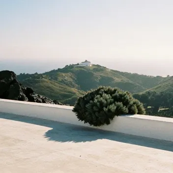 Hills near Sintra in haze