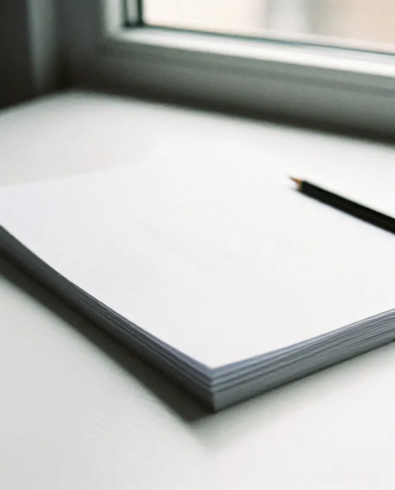 Stack of paper on a desk