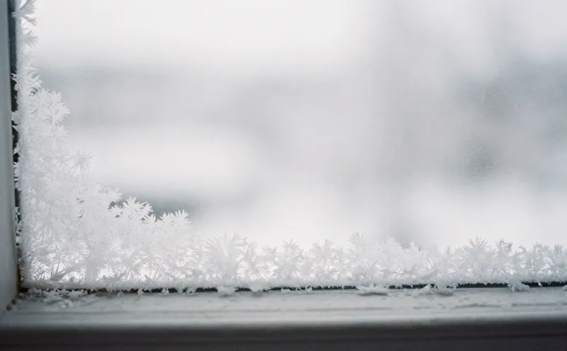 Frost on the studio window pane