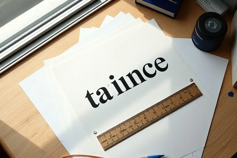 Type specimen sheets and a ruler