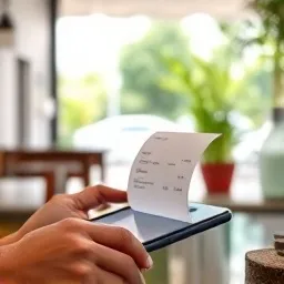 Printer thermal kecil dengan struk putih