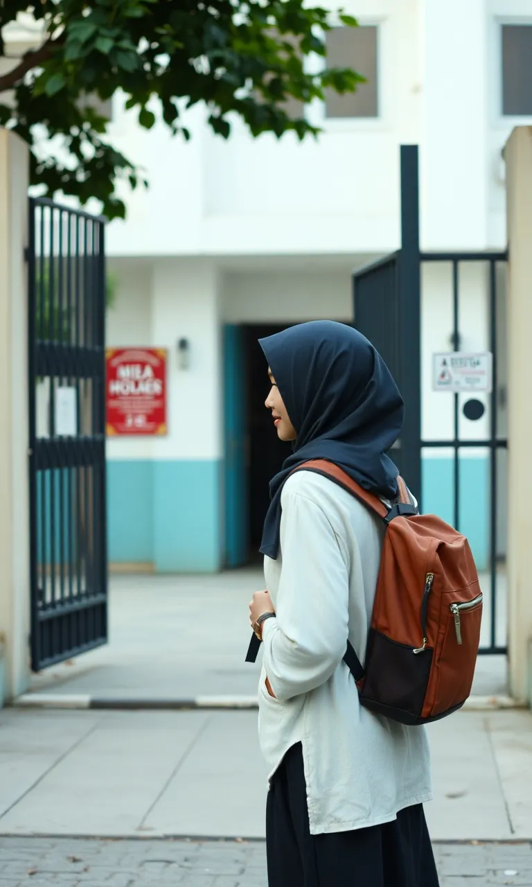 Penghuni berangkat kuliah dari gerbang kos