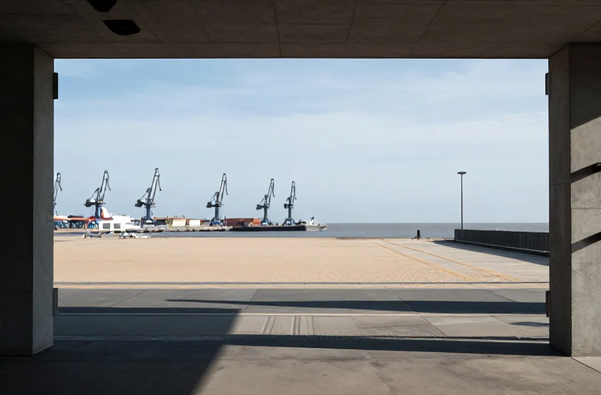 The elevated Maashaven metro platform with harbour cranes beyond