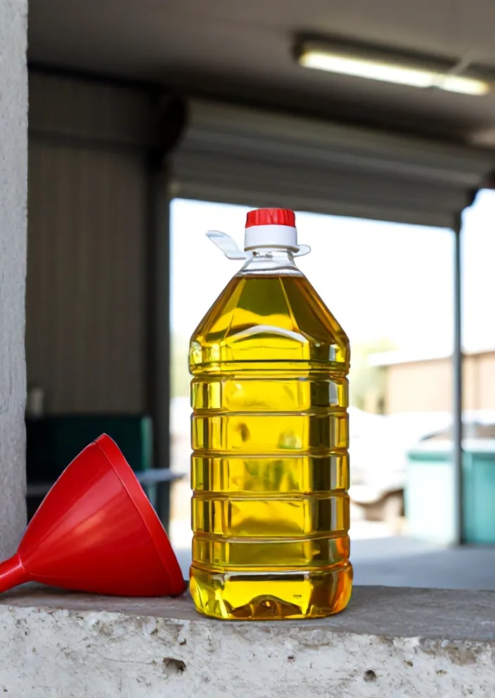 Botol oli 0,8 liter di rak bengkel