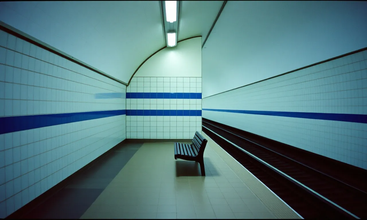 Empty metro platform in Stockholm