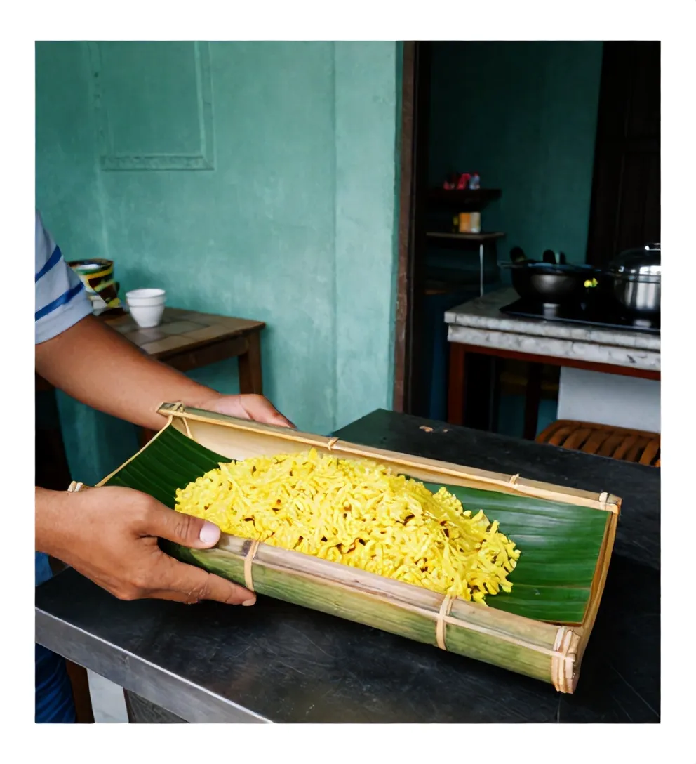 Tumpeng tiba di lokasi acara
