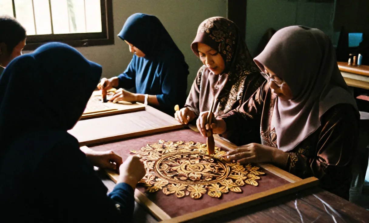 Bengkel batik keluarga di Pekalongan