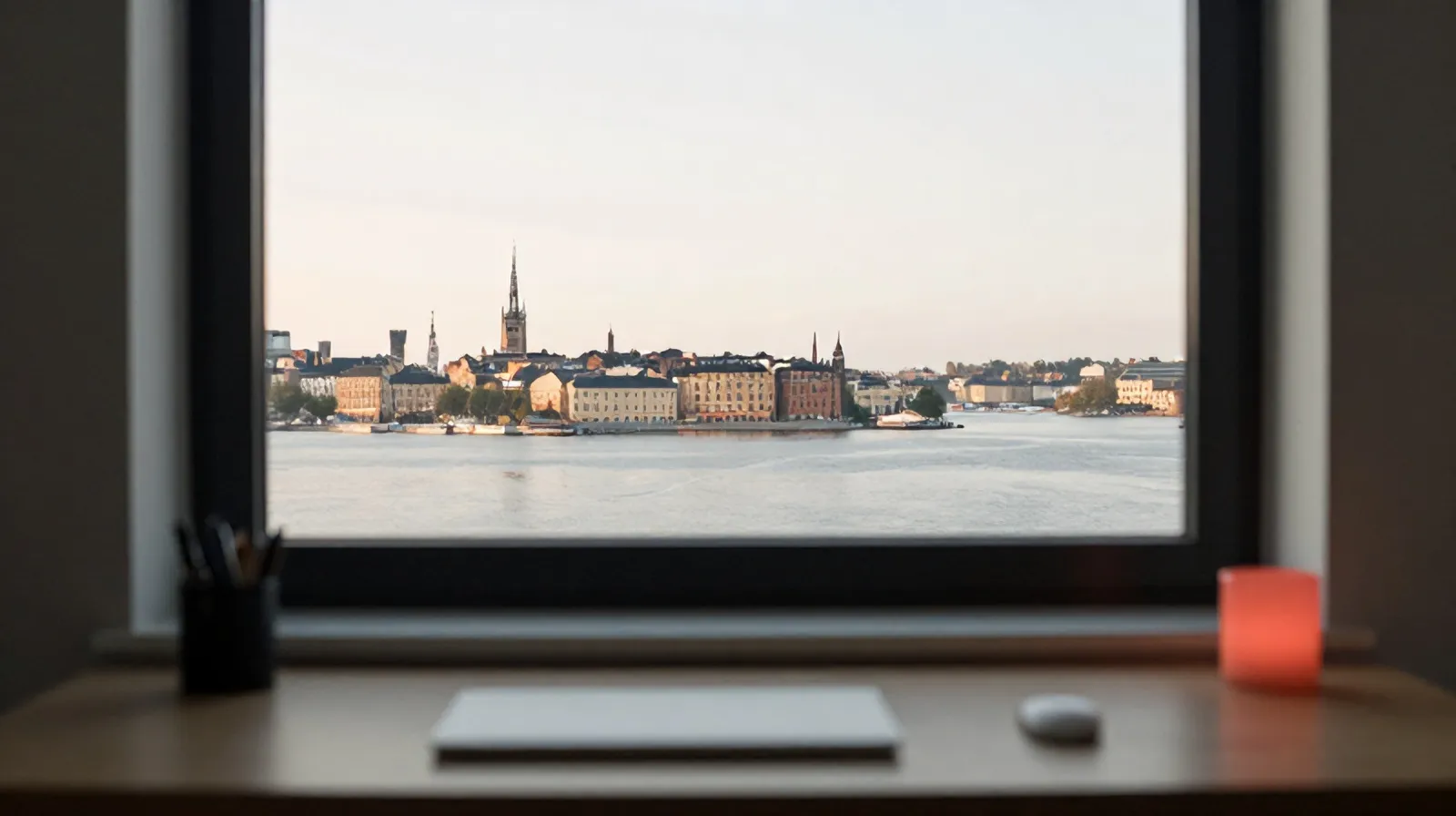 Stockholm water and islands at dusk